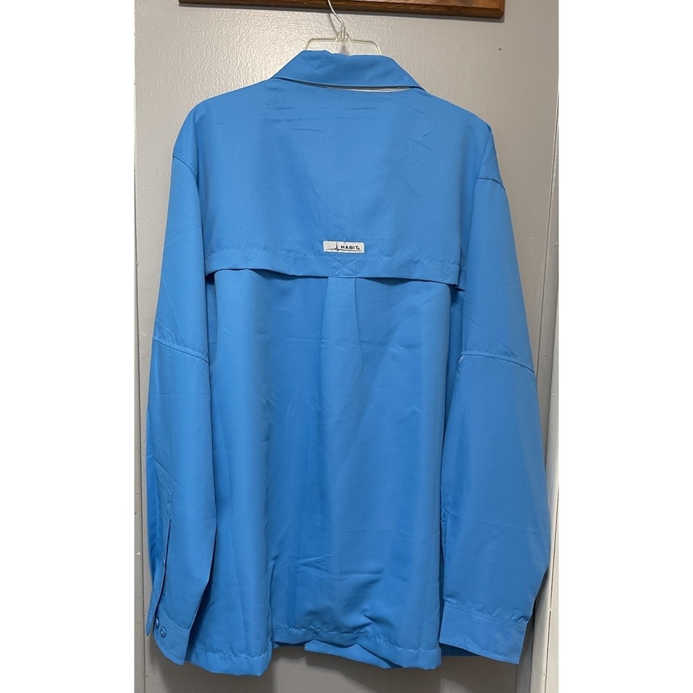 Habitat Shirt Mens XL Fishing BLUE Vented Outdoor Long Sleeve UPF 30+ - Picture 2 of 3